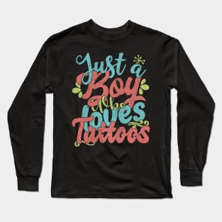 Just A Boy Who Loves tattoos Gift product Long Sleeve T-Shirt